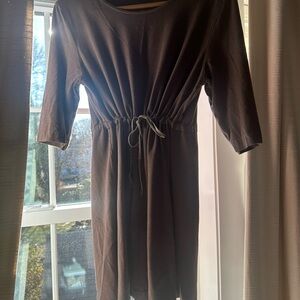 simple brown shirt dress tunic